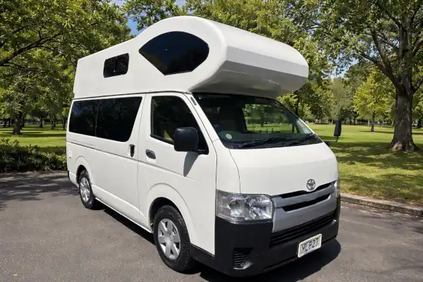 Aurora campervan in a New Zealand landscape