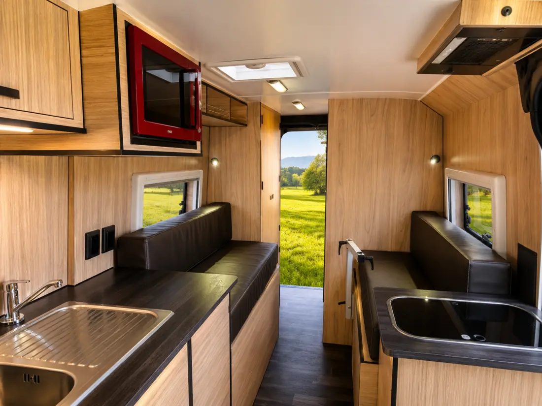Completed campervan interior after Elite RV refurbishment