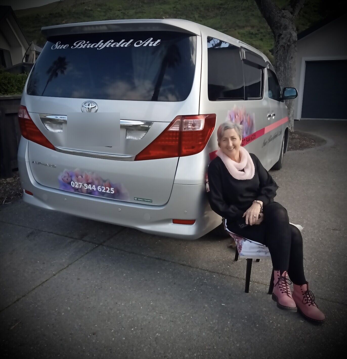 Sue Birchfield with her personalised Elite RV campervan