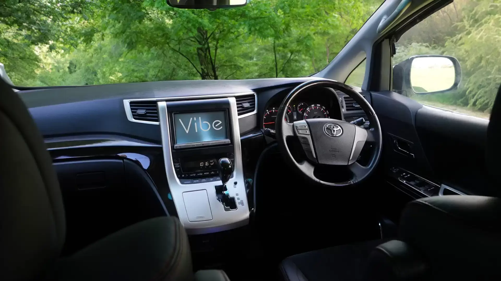 Toyota Vellfire driving position in the Elite RV Escapade campervan